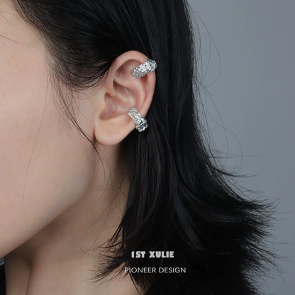 Frosted ear cuff with intricate design, perfect for adding style to your ear accessories