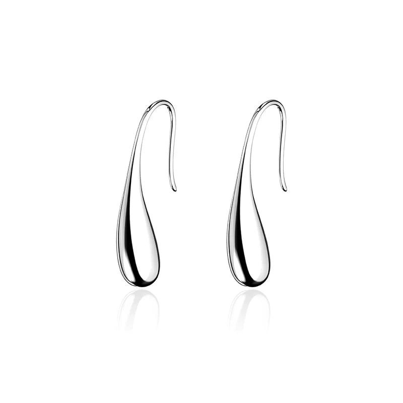 SUN HUNTER retro metal water drop earrings with a sleek and modern design for elegant style