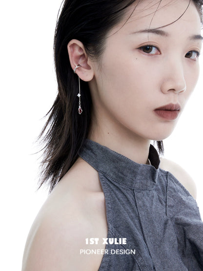 Elegant rose ear hangers by 1STXULIE with dangling design and sparkling accents