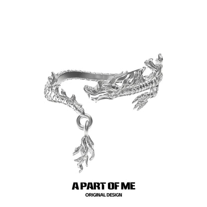 Silver dragon ring by A PART OF ME featuring intricate dragon design for unique style