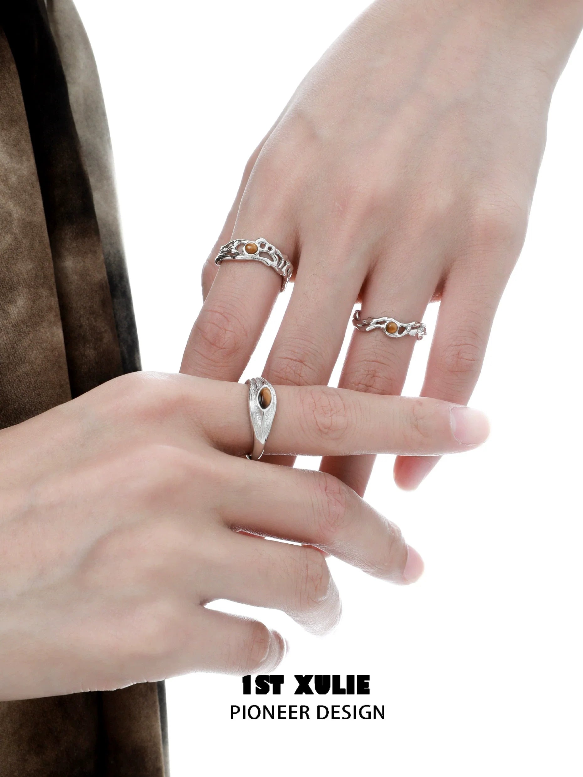 Sterling silver rings featuring a prominent tiger's eye silver ring for stylish accessory lovers
