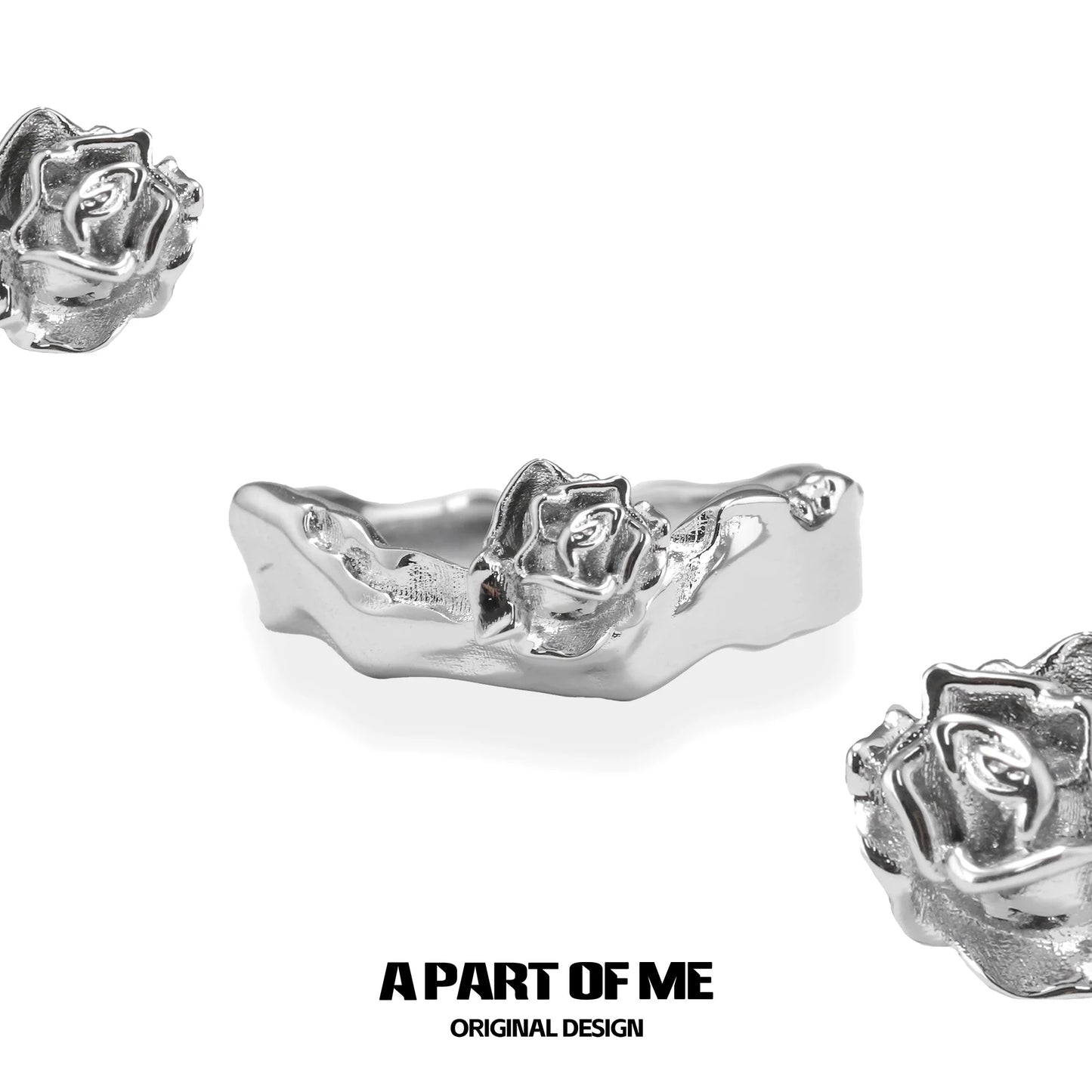Silver rose ring featuring a detailed floral design for elegant accessory lovers