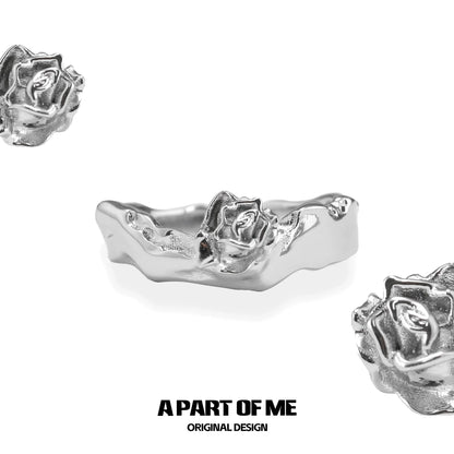 Silver rose ring featuring a detailed floral design for elegant accessory lovers