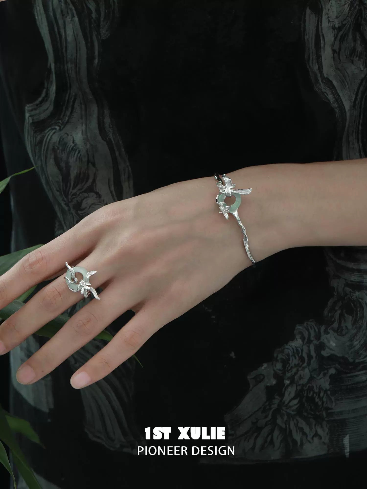 Elegant silver safety buckle bracelet with floral design, perfect for daily wear or special occasions