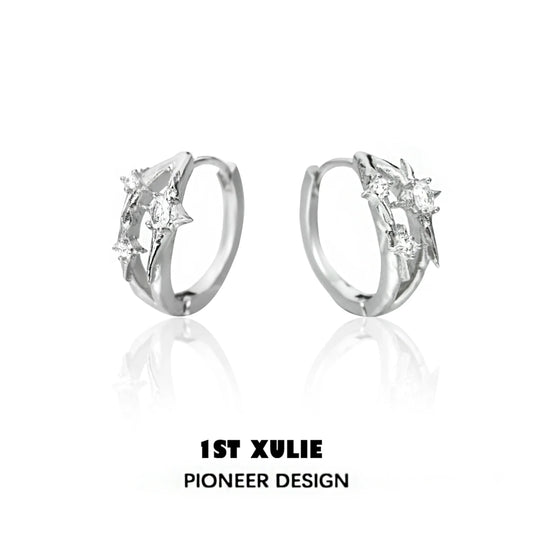 1STXULIE Silver Star Ear Cuff with Shimmering Star Design for Elegant Ear Accessories