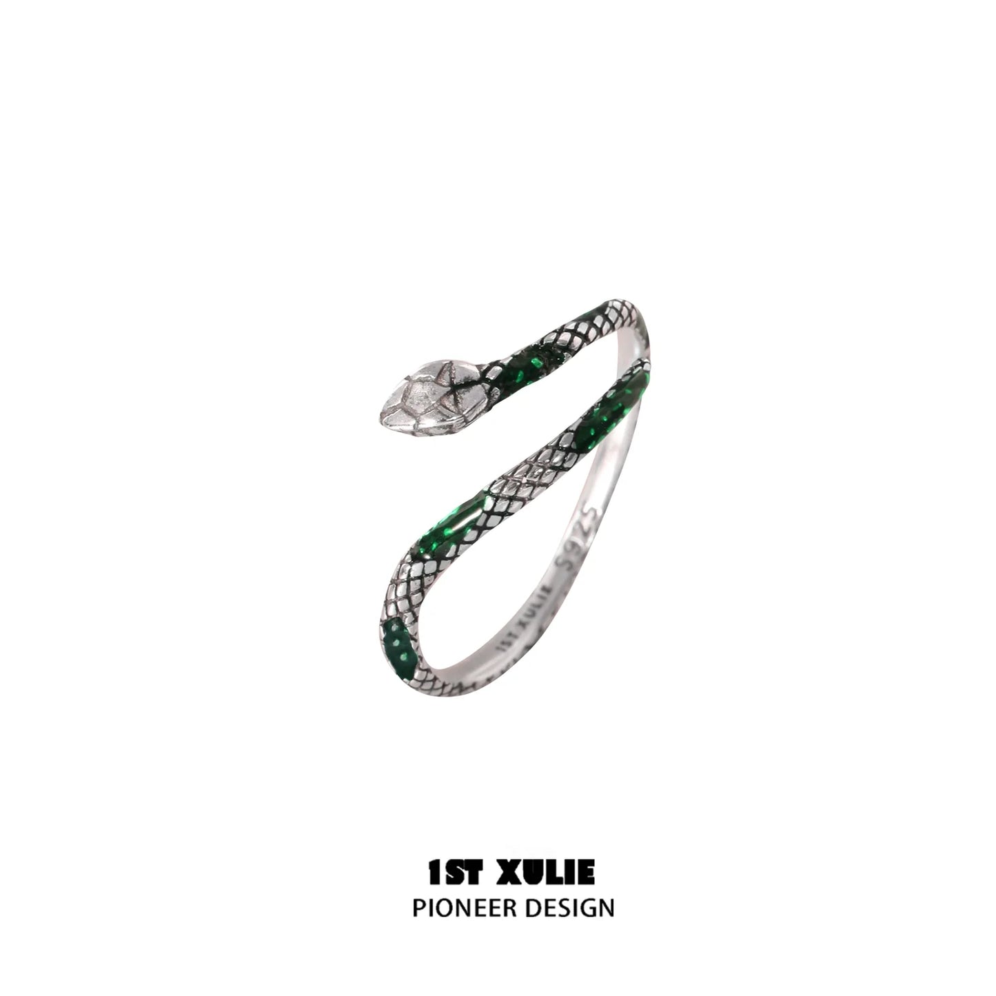 Stunning Slytherin snake couple rings with intricate scales and a sleek design, perfect for lovers