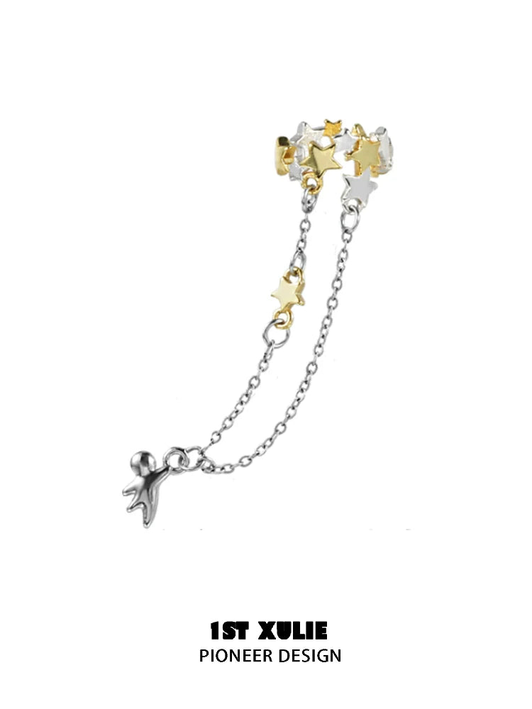 1ST XULIE Starlight Ear Cuff with Star and Figure Details in Silver and Gold Tone