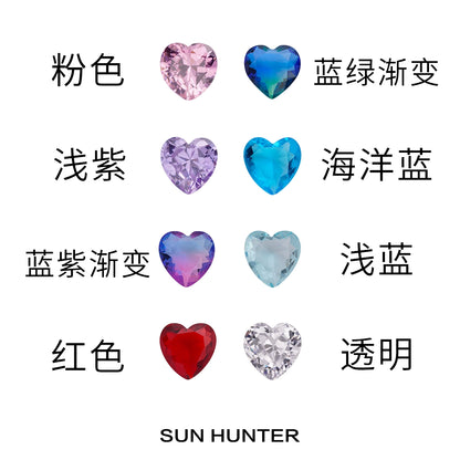 Colorful heart-shaped zircon stones for Sun Hunter Jewelry colorful balloon zircon necklace for women