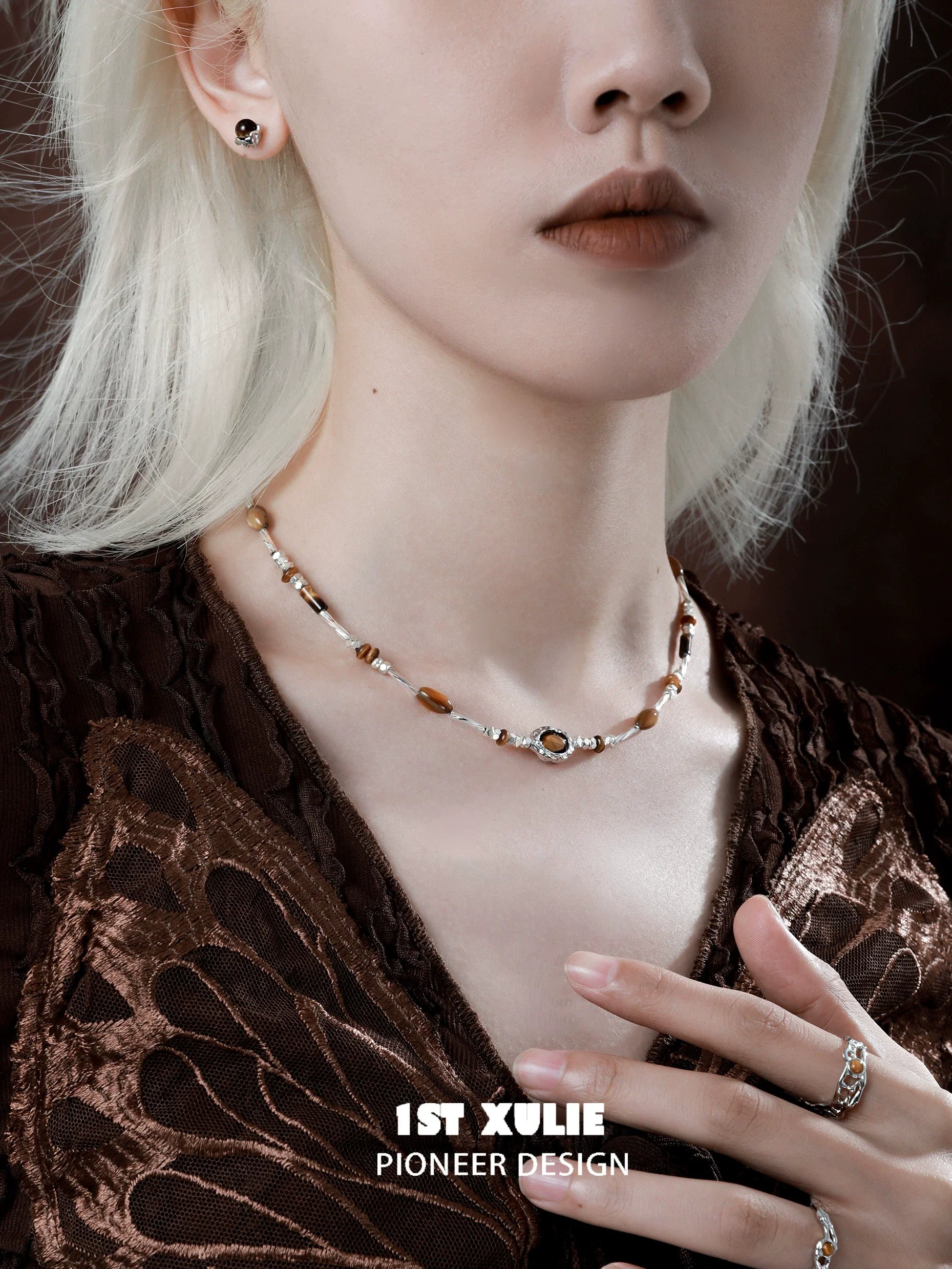 Fashionable tiger's eye necklace for women featuring unique beads and elegant design