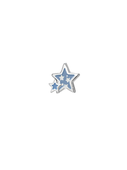 MASW Jewelry Unique Animal Earrings for Women featuring blue star designs with a shiny silver finish