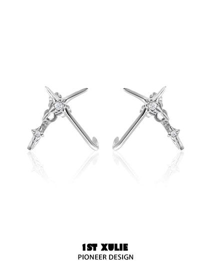 1ST XULIE Unique Zircon Stud Earrings with Elegant Design and Sparkling Finish