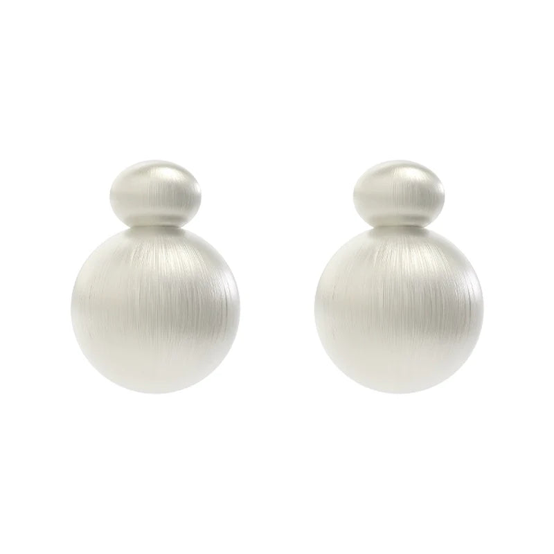 SUN HUNTER Vintage Cocoon Earrings with Elegant Round Design and Brushed Finish