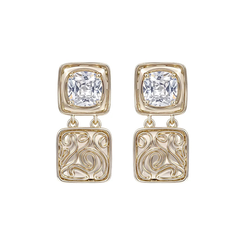Elegant SUN HUNTER vintage coin earrings with detailed design and sparkling stones