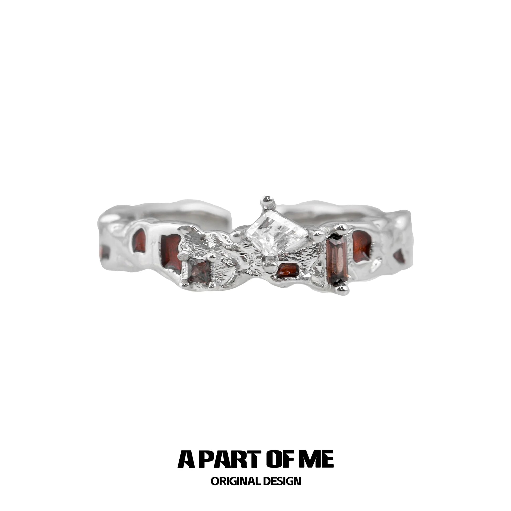 A PART OF ME Wasteland Diamond Ring in Silver with Unique Design and Sparkling Stones