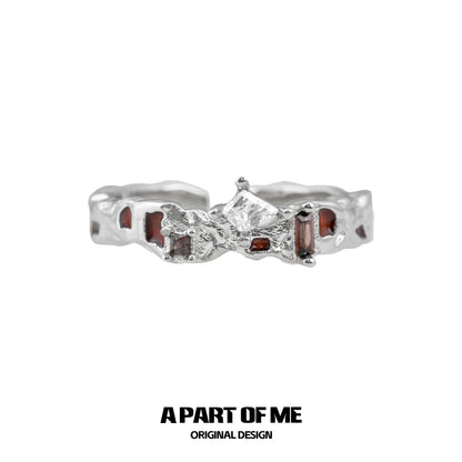 A PART OF ME Wasteland Diamond Ring in Silver with Unique Design and Sparkling Stones