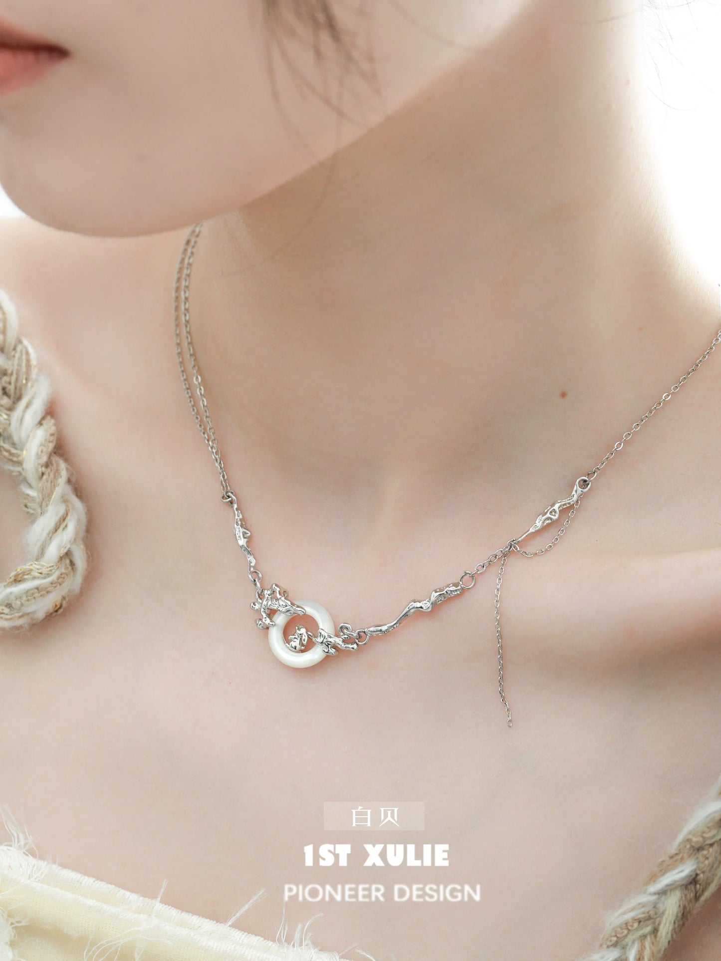 Y2K bunny necklace from 1STXULIE with a unique design and silver finish
