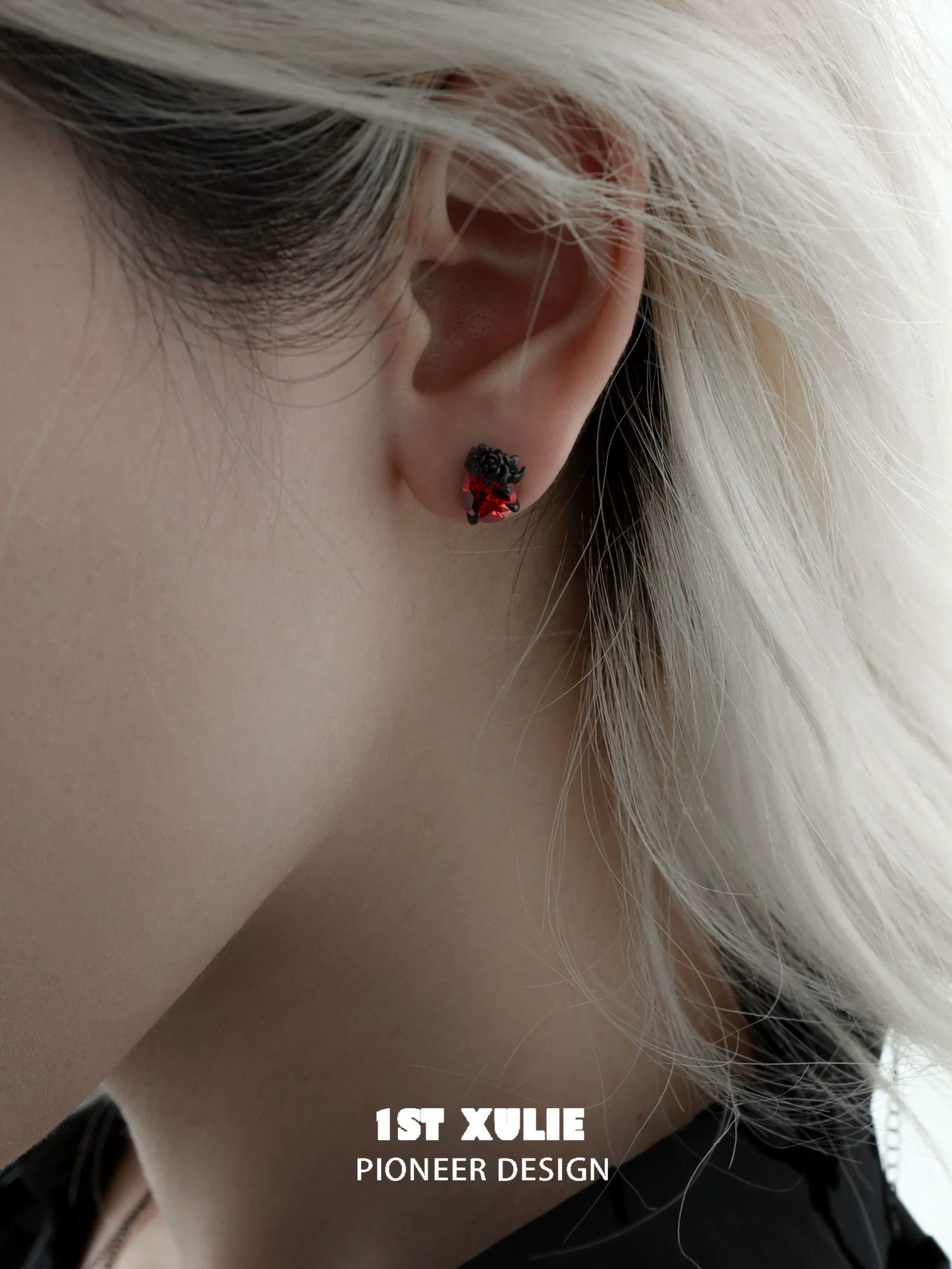 Y2K dark rose earrings featuring a unique design for trendy fashion enthusiasts