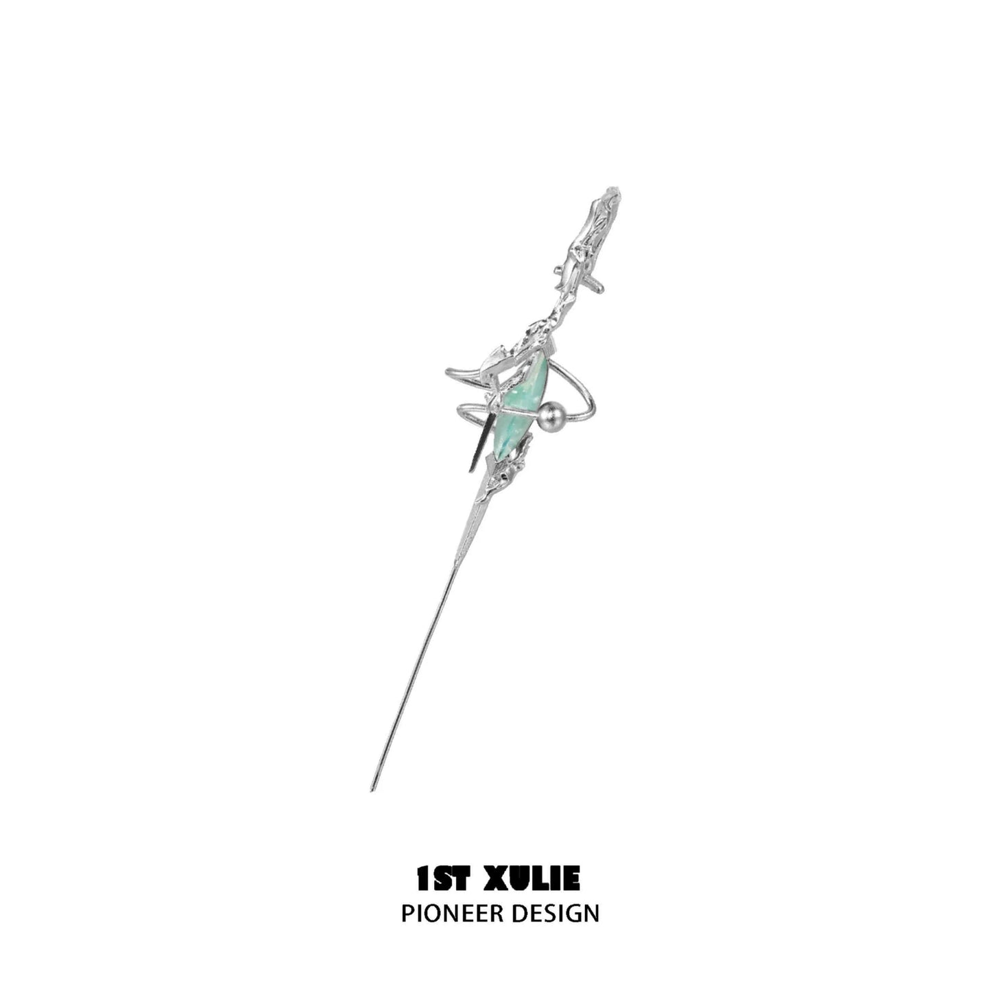 Y2K dream core ear piercing needle with intricate design and mint green accents from 1STXULIE