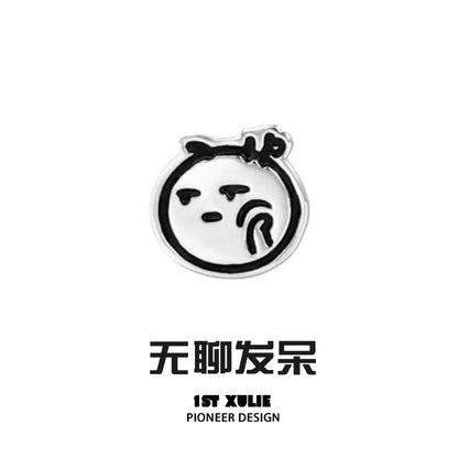 Y2K mood diary stud earrings featuring a playful design with a unique character