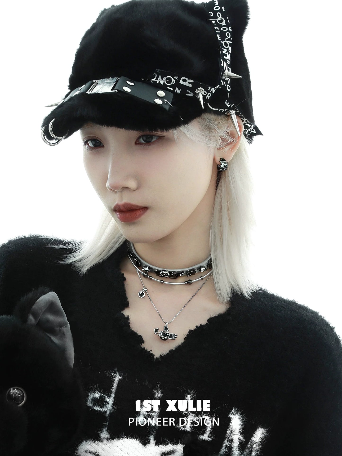 Y2K punk cat earrings with unique design perfect for trendy fashion styles