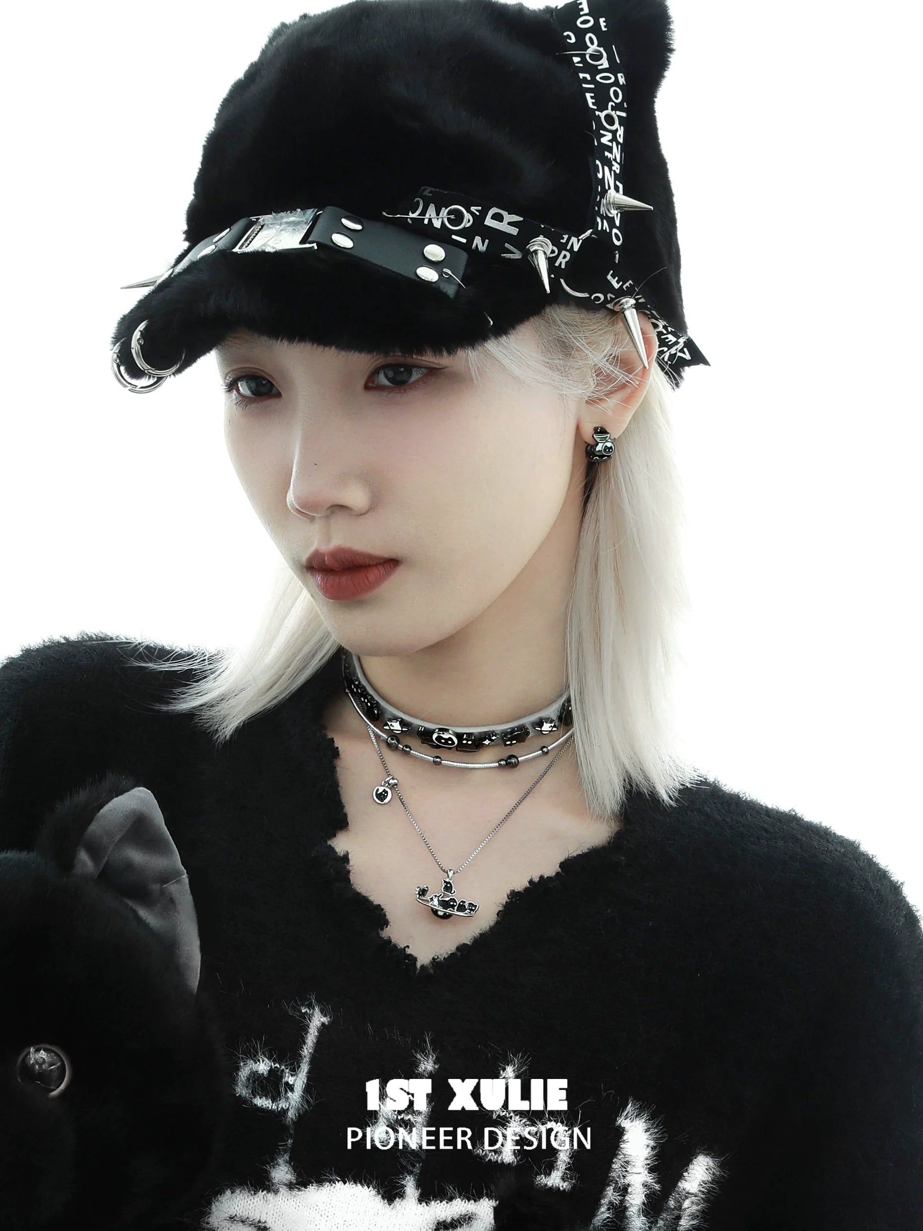 Y2K punk cat earrings with unique design perfect for trendy fashion styles