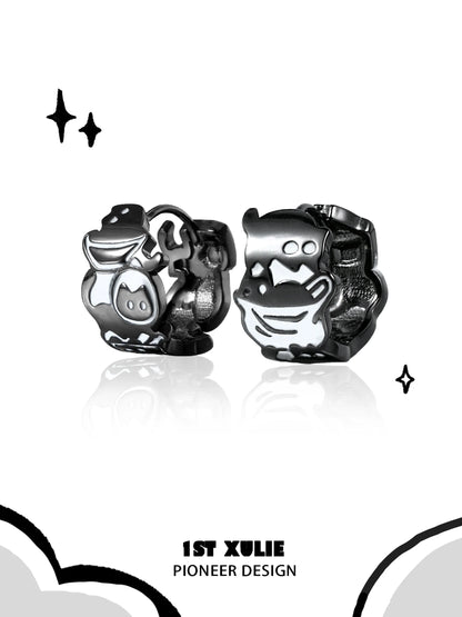 Y2K punk cat earrings in black with unique designs for trendy fashion lovers