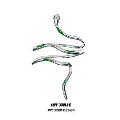 Y2K Slytherin snake arm bracelet with a unique twisted design featuring green accents
